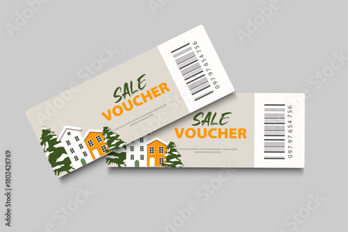 christmas ticket template voucher sale, coupon	
