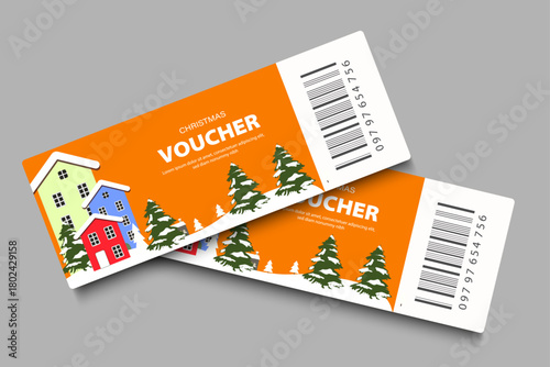 christmas ticket template voucher sale, coupon	
