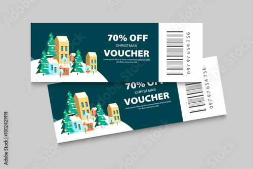 christmas ticket template voucher sale, coupon	
