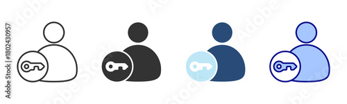 Login Icon Set. Designed In Multi Style