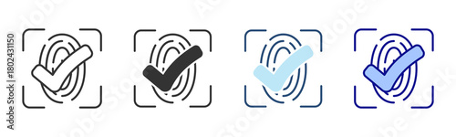 Biometric Icon Set. Designed In Multi Style