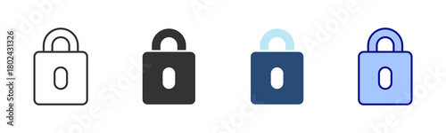 Lock Icon Set. Designed In Multi Style
