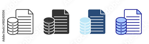 Data Icon Set. Designed In Multi Style