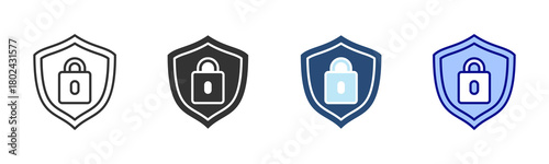 Protection Icon Set. Designed In Multi Style