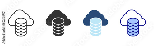 Cloud Icon Set. Designed In Multi Style