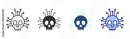 Malware Icon Set. Designed In Multi Style