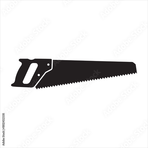 Back Saw or Tenon Saw Silhouette Vector Icon