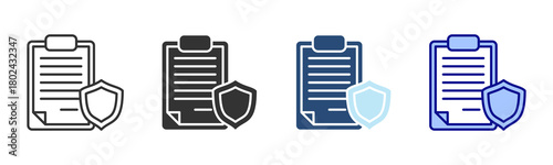 Report Icon Set. Designed In Multi Style