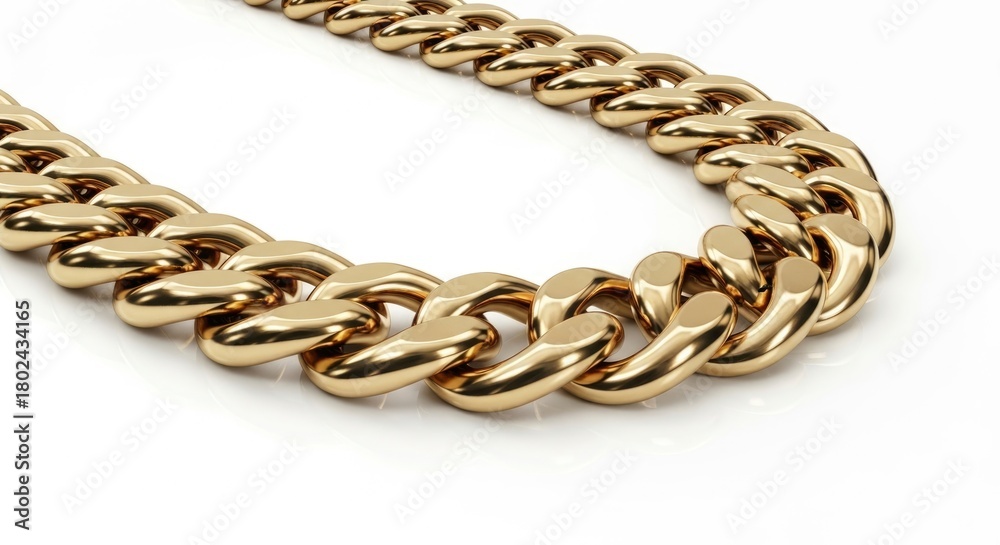 Fototapeta premium Gold Chain Link Jewelry Close Up
