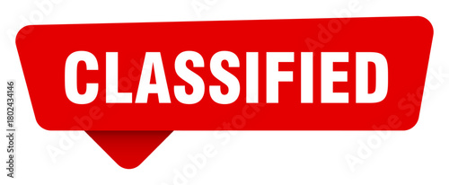 classified red sticker isolated on transpatent background. classified sign