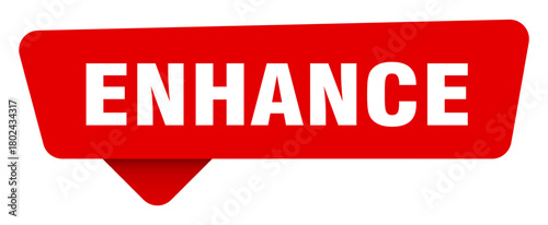 enhance red sticker isolated on transpatent background. enhance sign
