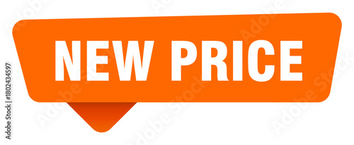 new price sticker. new price orange sign isolated on transpatent background