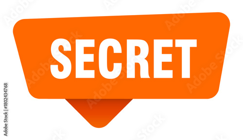 secret sticker. secret orange sign isolated on transpatent background
