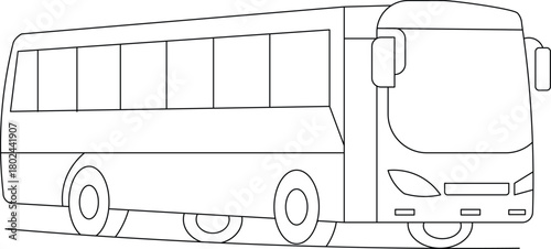 School bus line art vector