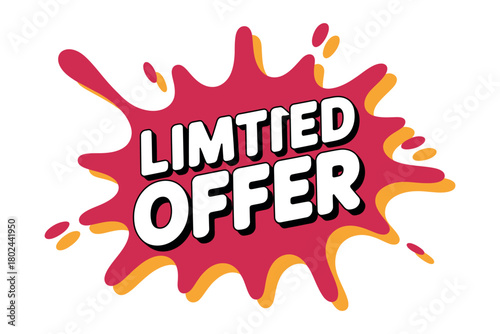 A dynamic red splash graphic announces a limited offer with bold white lettering.