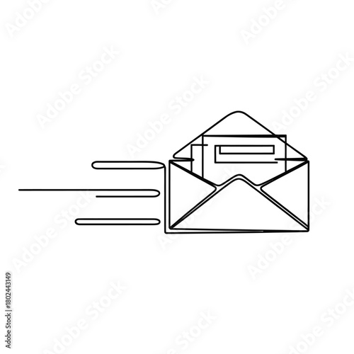 Speedy envelope with letter and motion lines