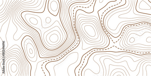 Abstract topo contour map on white background, Topographic map Topographic contour lines map seamless pattern.