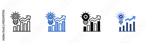 Process Improvement icon set multiple style collection