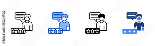 Customer Feedback icon set multiple style collection