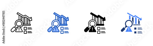 Risk Analysis icon set multiple style collection