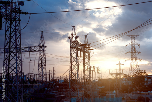 High voltage power transformer substation