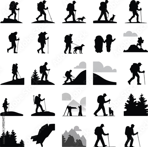 Hiker adventure and outdoor activities