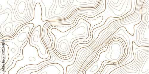 Abstract topo contour map on white background, Topographic map Topographic contour lines map seamless pattern.