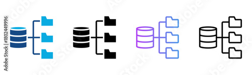 Database Icon Multiple Style Vector Illustration

