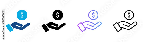 Loan Icon Multiple Style Vector Illustration
