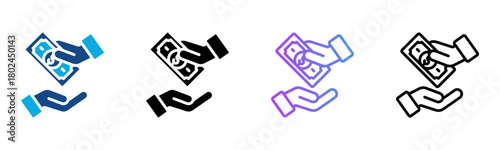 Repayment Icon Multiple Style Vector Illustration
