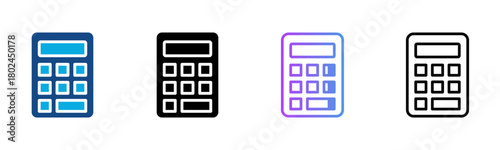 Calculate Icon Multiple Style Vector Illustration
