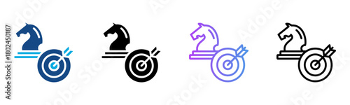 Strategy Objective Icon Multiple Style Vector Illustration
