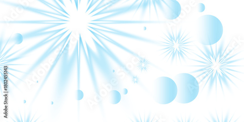 Bright abstract blue winter background illustration with glowing snowflake vector design pattern