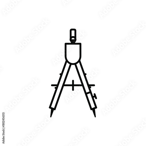 Engineering drawing compass for precise geometric construction