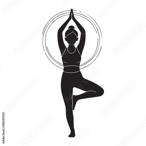 yoga pose vector woman silhouette