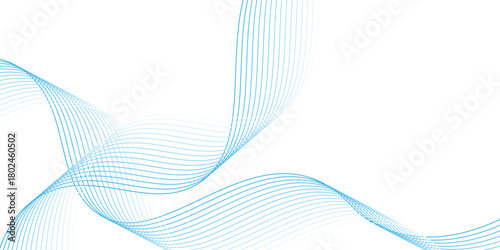 Abstract blue smooth wave on a white background. Dynamic sound wave. Design element. vector eps10 gradient vintage