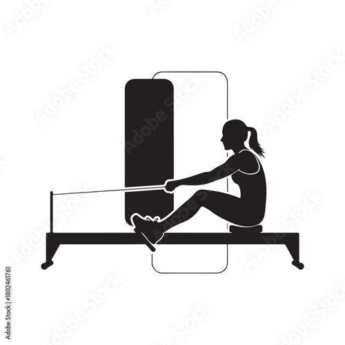 A Woman Exercise Gymnast with ribbon vector on white background