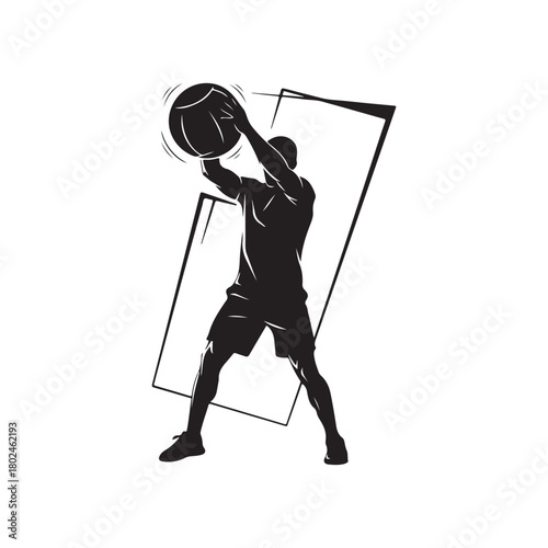 BasketBall Handling man silhouette