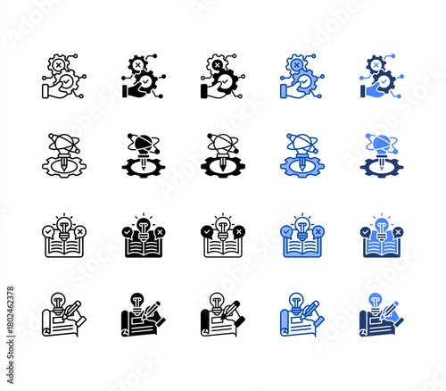Feasibility, Innovation, Feasibility studies, Prototyping multiple style icon set.