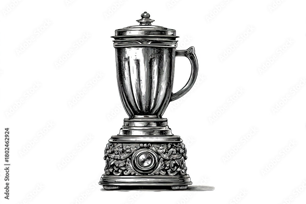 Fototapeta premium Stylish vintage blender on a white background showcasing intricate details and classic design elements