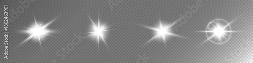 Lens Flare, light glow effect. sun or realistic shining star with backlight effect.
bokeh glitter and sparkles or sparkles on transparent background.
