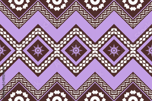 Geometric ethnic traditional art pattern.ikat embroidery style.Design for background,wallpaper,clothing,wrapping,fabric,element.