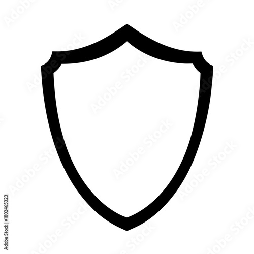 Simple minimalistic bold shield icon design for various applications and security needs