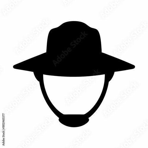 Symbolic Silhouette of a Campaign Hat with Strap, a Sign of Service