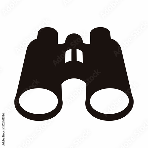Black silhouette of binoculars, a tool for long distance viewing, looking forward