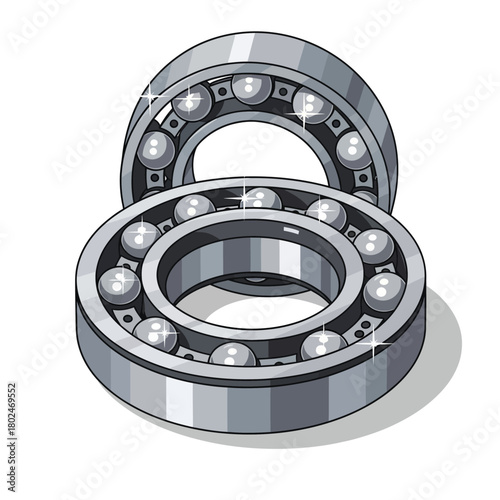 Shiny Chrome Mechanical Machine Part Engineering Vector