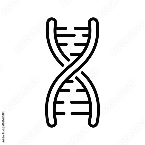 Genetic dna double helix structure icon representing biology, science, research, medicine, and human identity