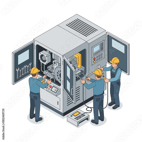 Industrial Machinery Maintenance and Repair Service Vector