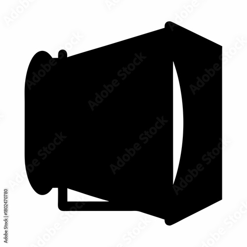 Black silhouette of a film light or spotlight equipment in studio