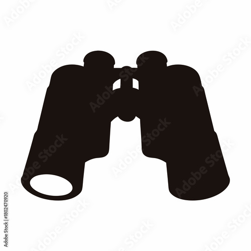 Silhouetted Binoculars for Observation and Navigation in Black and White Design